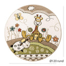 Kid's Rug Cosmo with Baby Giraffe & Sheep in Beige Cream