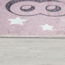 Kid's Rug Playmat with Numbers 1-10 Checkered in Pink