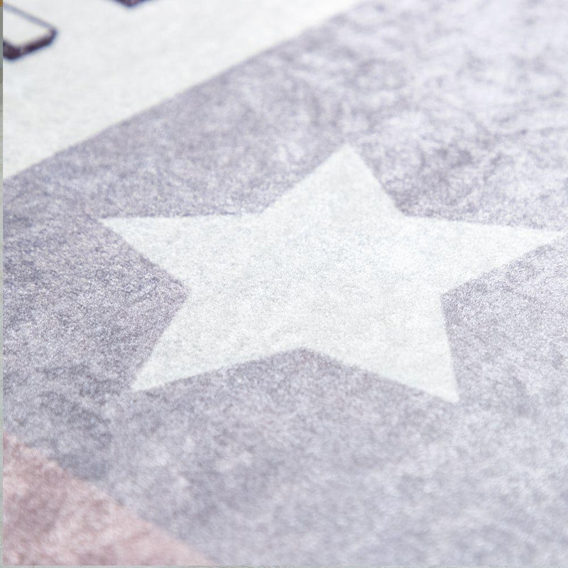 Kid's Rug Playmat with Numbers 1-10 Checkered in Pink