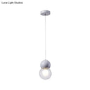 GobekUsa Kids Bedside Pendulum Light - Gourd Shape, Milky Glass, Macaron Ceiling Pendant - Pink/Yellow/Blue