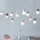 GobekUsa Kids Bedside Pendulum Light - Gourd Shape, Milky Glass, Macaron Ceiling Pendant - Pink/Yellow/Blue