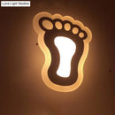 GobekUsa Kids' Cartoon Apple/Leaf/Cat LED Flush Mount Wall Sconce - Small Acrylic Wall Light for Children's Bedroom in White