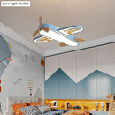 GobekUsa Kids' Plane Acrylic Hanging Lamp LED Chandelier for Bedrooms