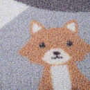 Kids Play Rug For Nursery Road With Forest Animals grey blue