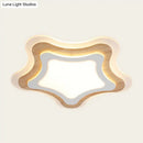 GobekUsa Kids Room LED Flush Mount with Creative Acrylic Light and Nautical Theme in Wood Finish - Flush Ceiling Light
