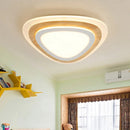 GobekUsa Kids Room LED Flush Mount with Creative Acrylic Light and Nautical Theme in Wood Finish - Flush Ceiling Light