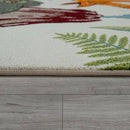 Kids Room Rug Dinosaur Jungle Volcano 3D in Green