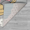 Kids Rug Nino Cute Elephant for Nursery in Grey