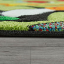 Kids Rug for Nursery Jungle Animals Green