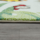 Kids Rug Jungle Animals Giraffe Lion Tiger Zebra Beige Cream