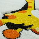 Kids Rug Jungle Animals Giraffe Lion Tiger Zebra Beige Cream