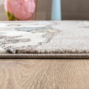 Kids Rug Nursery Contour Cut Farm Animals Beige Cream Pastel