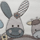 Kids Rug Nursery Contour Cut Farm Animals Beige Cream Pastel