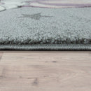 Kids Rug Rainbow Unicorn Colourful Grey