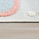 Kids Rug Tweet Colorful Playmat with Butterflies - Beige Cream