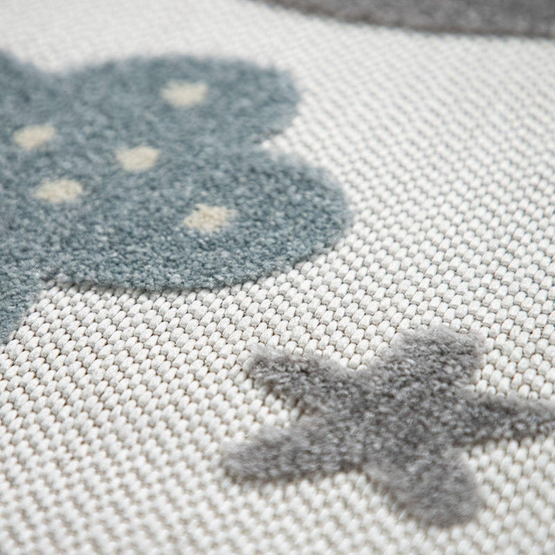 Kids Rug Tweet Colorful Rainbow Play-Mat in Cream