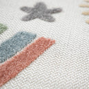 Kids Rug Tweet Colorful Rainbow Play-Mat in Cream