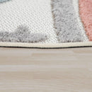 Kids Rug Tweet Colorful Rainbow Play-Mat in Cream