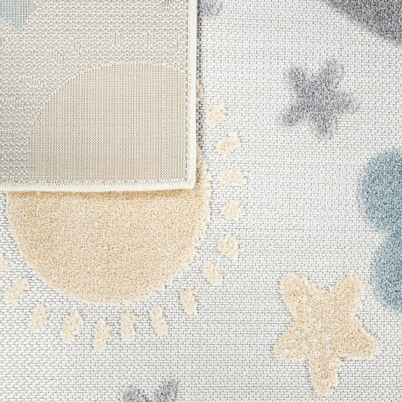 Kids Rug Tweet Colorful Rainbow Play-Mat in Cream