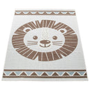 Kids Rug Tweet Happy Lion Play-Mat in Beige