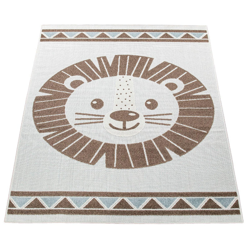 Kids Rug Tweet Happy Lion Play-Mat in Beige