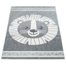 Kids Rug Tweet Happy Lion Play-Mat in Mottled Grey