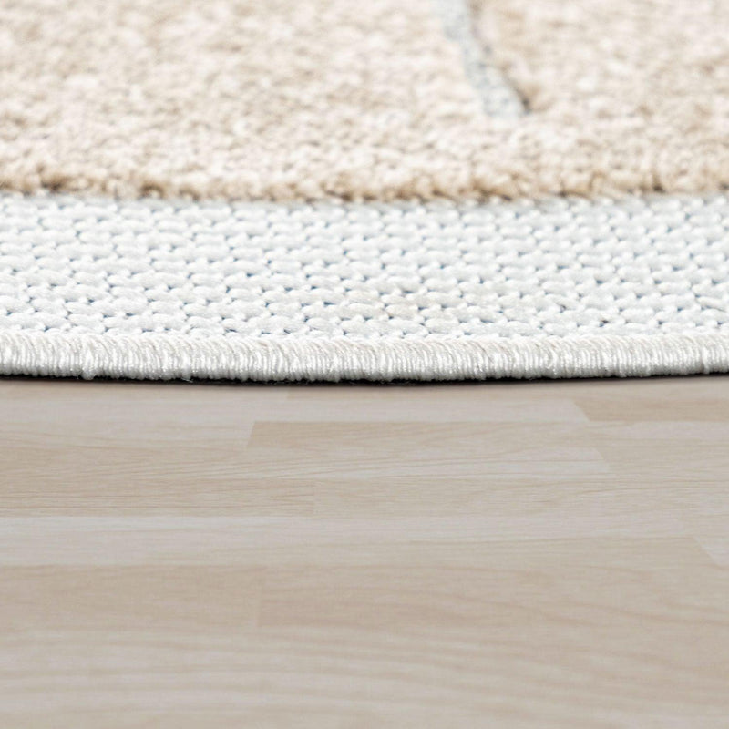 Kids Rug Tweet Happy Lion Play-Mat Round in Beige