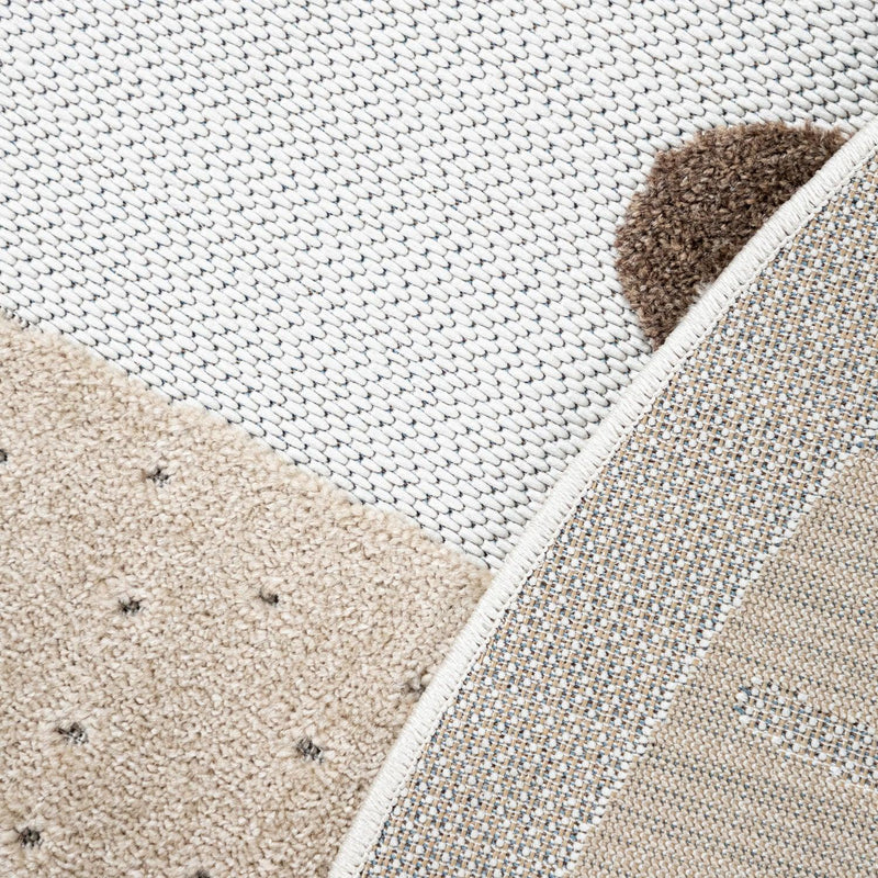 Kids Rug Tweet Happy Lion Play-Mat Round in Beige