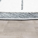 Kids Rug Tweet with Lion Face Round Play Mat in Grey