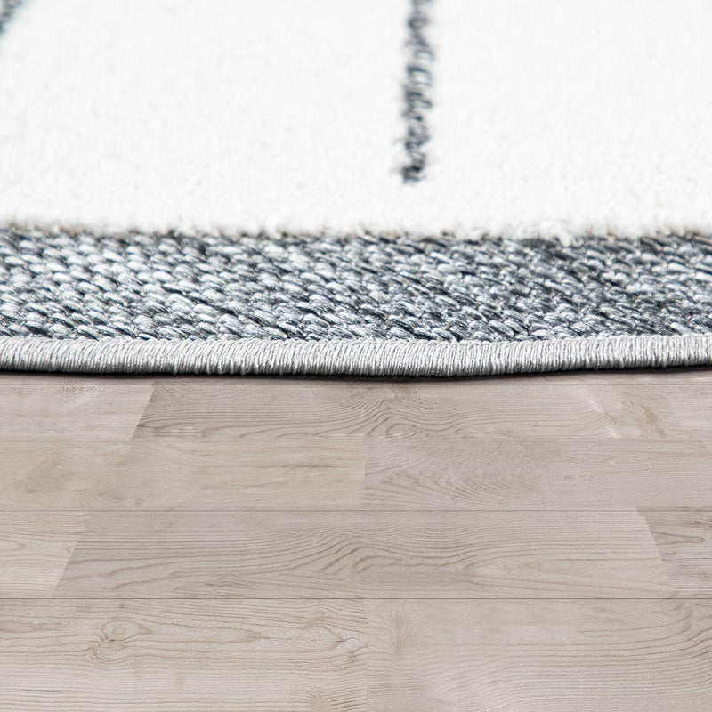 Kids Rug Tweet with Lion Face Round Play Mat in Grey