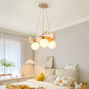 GobekUsa Kids Wood Airplane Chandelier LED Suspension Light for Boy's Bedroom