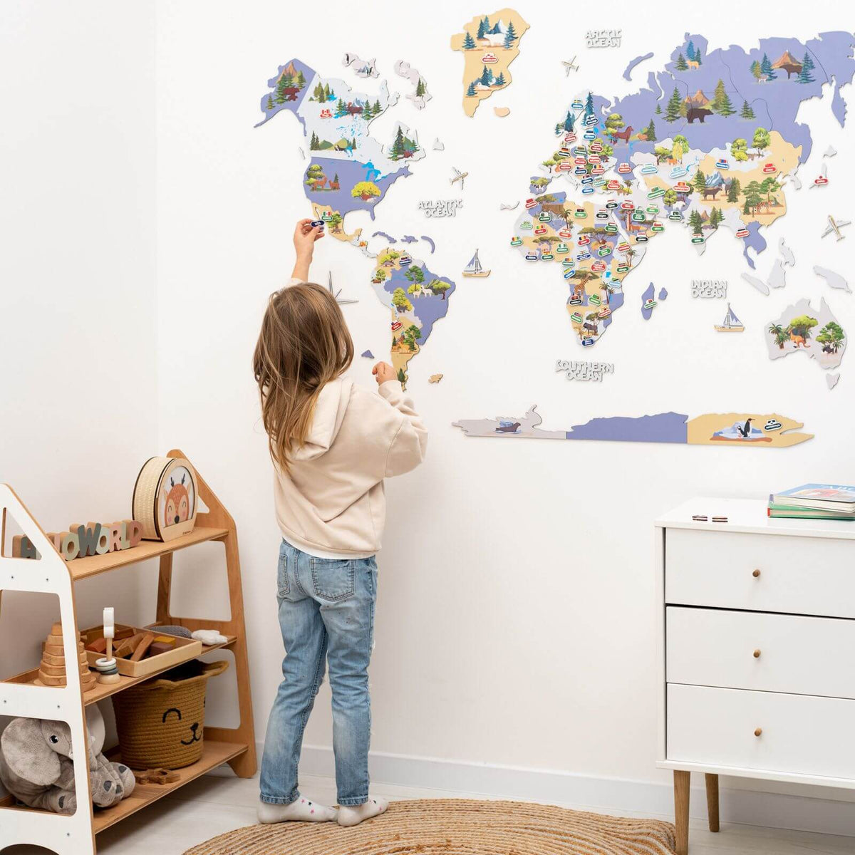 Animal World Map Indigo, photo 7 of 15