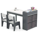 Kids Art Table and Chairs Set with 2 Chairs and Paper Roll by LJGDeals