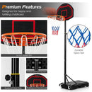 Adjustable Kids' Basketball Hoop Stand with Durable Net and Wheel by LJGDeals