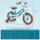 14 Inch Kid's Bike with Removable Training Wheels and Basket-Blue by LJGDeals