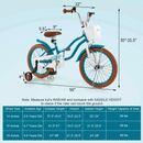 Children Bicycle with Front Handbrake and Rear Coaster Brake-Turquoise