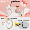 Children Bicycle with Front Handbrake and Rear Coaster Brake-Pink by LJGDeals