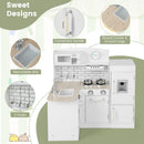 Kids Kitchen Playset Conor Kitchen Toy with Realistic Microwave and Oven Stove-White