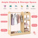 Kids Dress Up Storage with Mirror-Natural