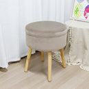 17.5"H Round Velvet Tufted Footrest Stool Ottoman by JHY DESIGN