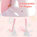 Kids Jewelry Cabinet with Full-Length Mirror and Foldable Drawer-Pink by LJGDeals