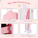 Kids Jewelry Cabinet with Full-Length Mirror and Foldable Drawer-Pink by LJGDeals