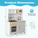 Kids Kitchen Playset with Lights Sounds Microwave Stoves Sink Oven and Cooking Accessories-White by LJGDeals