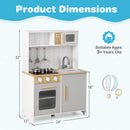 Kids Kitchen Playset with Lights Sounds Microwave Stoves Sink Oven and Cooking Accessories-White