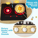 Kids Kitchen Playset with Lights Sounds Microwave Stoves Sink Oven and Cooking Accessories-White by LJGDeals