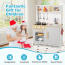 Kids Kitchen Playset with Lights Sounds Microwave Stoves Sink Oven and Cooking Accessories-White by LJGDeals