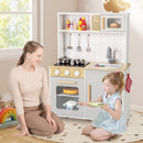 Kids Kitchen Playset with Lights Sounds Microwave Stoves Sink Oven and Cooking Accessories-White by LJGDeals