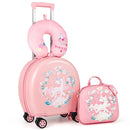 Kids Luggage Set with 14 Inches Carry-on Hardside Spinner Toddler Luggage and 10 Inches Backpack by LJGDeals