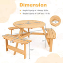 Kids Outdoor Wooden Picnic Table and Bench Set with Umbrella Hole-Natural by LJGDeals