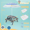 Kids Picnic Table Set with 3 Removable Bins-Gray by LJGDeals